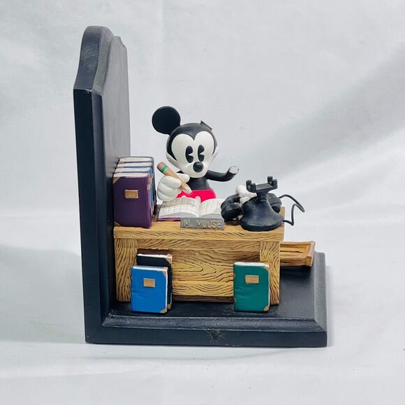 Disney Mickey and Minnie Mouse Sitting at Office Desk Bookends Figi Graphics - Picture 3 of 10